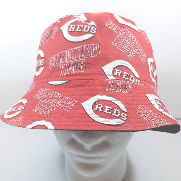 Unbranded Other - Cincinnati Reds MLB Baseball Bucket Hat OSFM Red All Over Print Logo Sun Cap